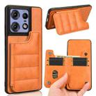 For Motorola Edge 50 Pro Cow Pattern Sewing Card Bag Phone Case(Orange) - 1