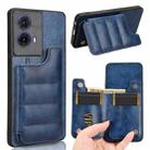 For Motorola G85 5G / S50 Neo 5G Cow Pattern Sewing Card Bag Phone Case(Blue) - 1