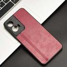For Motorola Moto G35 5G Cow Pattern Sewing Card Bag Phone Case(Red) - 2
