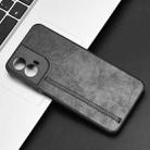 For Motorola Moto G45 5G Cow Pattern Sewing Card Bag Phone Case(Black) - 2