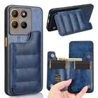 For Motorola Moto G15 / G15 Power Cow Pattern Sewing Card Bag Phone Case(Blue) - 1
