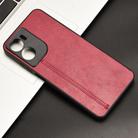 For Motorola Moto G05 / Moto E15 Cow Pattern Sewing Card Bag Phone Case(Red) - 2