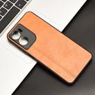 For Motorola Moto G05 / Moto E15 Cow Pattern Sewing Card Bag Phone Case(Orange) - 2