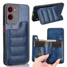 For Motorola Moto G05 / Moto E15 Cow Pattern Sewing Card Bag Phone Case(Blue) - 1