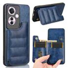 For OPPO Reno11 F / F25 Pro Cow Pattern Sewing Card Bag Phone Case(Blue) - 1