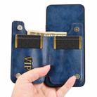 For OPPO Reno11 A JP Version Cow Pattern Sewing Card Bag Phone Case(Blue) - 3