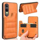 For OPPO K12x Cow Pattern Sewing Card Bag Phone Case(Orange) - 1