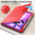 For iPad Air 11 2024 Smart B Magnetic Holder Leather Tablet Case(Red) - 3