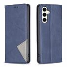 For Samsung Galaxy S24 FE 5G Rhombus Texture Magnetic Leather Phone Case(Blue) - 1