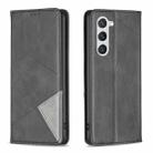 For Samsung Galaxy S25 5G Rhombus Texture Magnetic Leather Phone Case(Black) - 1