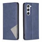 For Samsung Galaxy S25 5G Rhombus Texture Magnetic Leather Phone Case(Blue) - 1