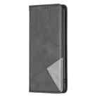 For Samsung Galaxy S25 Edge 5G Rhombus Texture Magnetic Leather Phone Case(Black) - 2