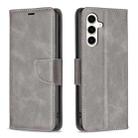 For Samsung Galaxy S24 FE 5G Lambskin Texture Pure Color Flip Leather Phone Case(Grey) - 1