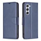 For Samsung Galaxy S25 5G Lambskin Texture Pure Color Flip Leather Phone Case(Blue) - 1
