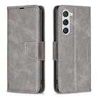 For Samsung Galaxy S25 5G Lambskin Texture Pure Color Flip Leather Phone Case(Grey) - 1