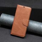 For Samsung Galaxy S25 5G Lambskin Texture Pure Color Flip Leather Phone Case(Brown) - 2