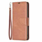 For Samsung Galaxy S25 5G Lambskin Texture Pure Color Flip Leather Phone Case(Brown) - 3