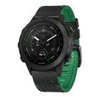 For Garmin Fenix 7 22mm Dot Hole Silicone Leather Quick Release Watch Band(Black Green) - 1