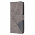 For Samsung Galaxy S25 5G Magnetic Buckle Rhombus Texture Leather Phone Case(Grey) - 3