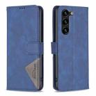For Samsung Galaxy S25+ 5G Magnetic Buckle Rhombus Texture Leather Phone Case(Blue) - 1