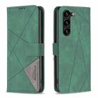 For Samsung Galaxy S25+ 5G Magnetic Buckle Rhombus Texture Leather Phone Case(Green) - 1