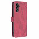 For Samsung Galaxy S25 FE 5G Magnetic Buckle Rhombus Texture Leather Phone Case(Red) - 3