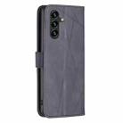 For Samsung Galaxy S25 FE 5G Magnetic Buckle Rhombus Texture Leather Phone Case(Black) - 3