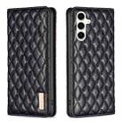 For Samsung Galaxy S24 FE 5G Diamond Lattice Magnetic Leather Flip Phone Case(Black) - 1