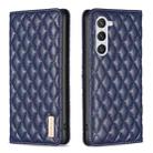 For Samsung Galaxy S25 5G Diamond Lattice Magnetic Leather Flip Phone Case(Blue) - 1