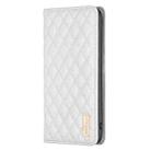 For Samsung Galaxy S25 5G Diamond Lattice Magnetic Leather Flip Phone Case(White) - 3