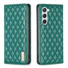 For Samsung Galaxy S25 5G Diamond Lattice Magnetic Leather Flip Phone Case(Green) - 1
