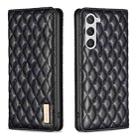 For Samsung Galaxy S25 5G Diamond Lattice Magnetic Leather Flip Phone Case(Black) - 1