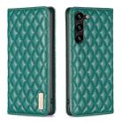 For Samsung Galaxy S25+ 5G Diamond Lattice Magnetic Leather Flip Phone Case(Green) - 1