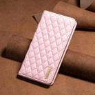 For Samsung Galaxy S25+ 5G Diamond Lattice Magnetic Leather Flip Phone Case(Pink) - 2