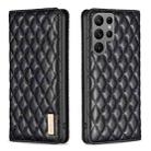 For Samsung Galaxy S25 Ultra 5G Diamond Lattice Magnetic Leather Flip Phone Case(Black) - 1