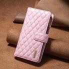 For Samsung Galaxy S25+ 5G Diamond Lattice Zipper Wallet Leather Flip Phone Case(Pink) - 2