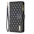 For Samsung Galaxy S25 Ultra 5G Diamond Lattice Zipper Wallet Leather Flip Phone Case(Black) - 3