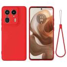 For Motorola Edge 50 Ultra Solid Color Liquid Silicone Dropproof Full Coverage Phone Case(Red) - 1