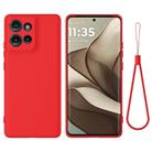 For Motorola Edge 50 Solid Color Liquid Silicone Dropproof Full Coverage Phone Case(Red) - 1