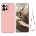 For Motorola Edge 50 Neo / Moto S50 Solid Color Liquid Silicone Dropproof Full Coverage Phone Case(Pink) - 1