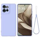 For Motorola Edge 50 Neo / Moto S50 Solid Color Liquid Silicone Dropproof Full Coverage Phone Case(Purple) - 1
