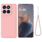 For Motorola Edge 60 Fusion Solid Color Liquid Silicone Dropproof Full Coverage Phone Case(Pink) - 1
