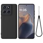 For Motorola Edge 60s Solid Color Liquid Silicone Dropproof Full Coverage Phone Case(Black) - 1
