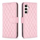 For Samsung Galaxy S24 FE 5G Diamond Lattice Wallet Flip Leather Phone Case(Pink) - 1