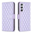 For Samsung Galaxy S25 5G Diamond Lattice Wallet Flip Leather Phone Case(Purple) - 1