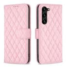 For Samsung Galaxy S25+ 5G Diamond Lattice Wallet Flip Leather Phone Case(Pink) - 1