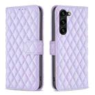 For Samsung Galaxy S25+ 5G Diamond Lattice Wallet Flip Leather Phone Case(Purple) - 1