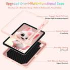 For iPad Air 11 2024 Cat Holder Silicone Hybrid PC Tablet Case with Strap(Rose Pink) - 3