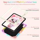 For iPad Air 11 2024 Cat Holder Silicone Hybrid PC Tablet Case with Strap(Colorful Rose Gold) - 3