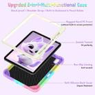 For iPad Air 11 2024 Cat Holder Silicone Hybrid PC Tablet Case with Strap(Colorful Purple) - 3